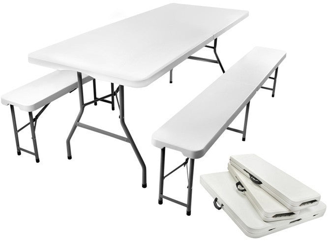 Bierzeltgarnitur 180cm Klapptisch 2 Bänke Festzeltgarnitur Garten Set