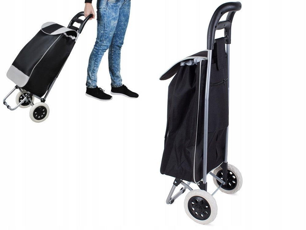 Einkaufswagen Einkaufstrolley Einkaufstasche auf Rädern Faltbar Schwarz