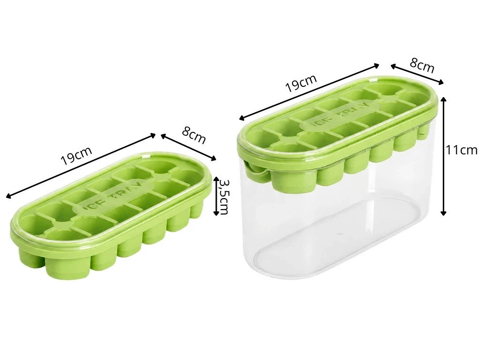 Eiswürfelform Silikon mit Deckel Eiswürfelbehälter 12 Würfel 700ml