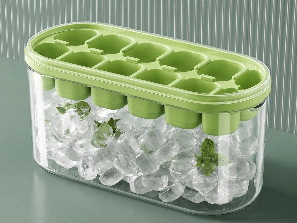 Eiswürfelform Silikon mit Deckel Eiswürfelbehälter 12 Würfel 700ml