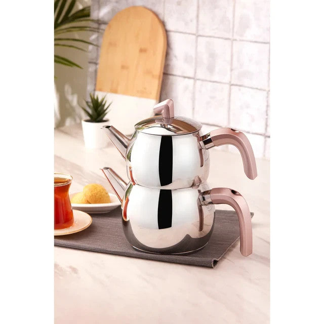 Karaca Belinay Midi Teekannen Set Edelstahl Rose Teekocher 1,6L
