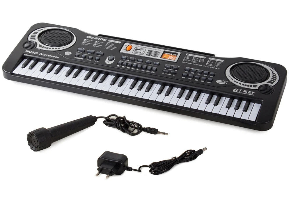 Kinder Keyboard 61 Tasten Mikrofon Elektronisches Klavier Lernkeyboard