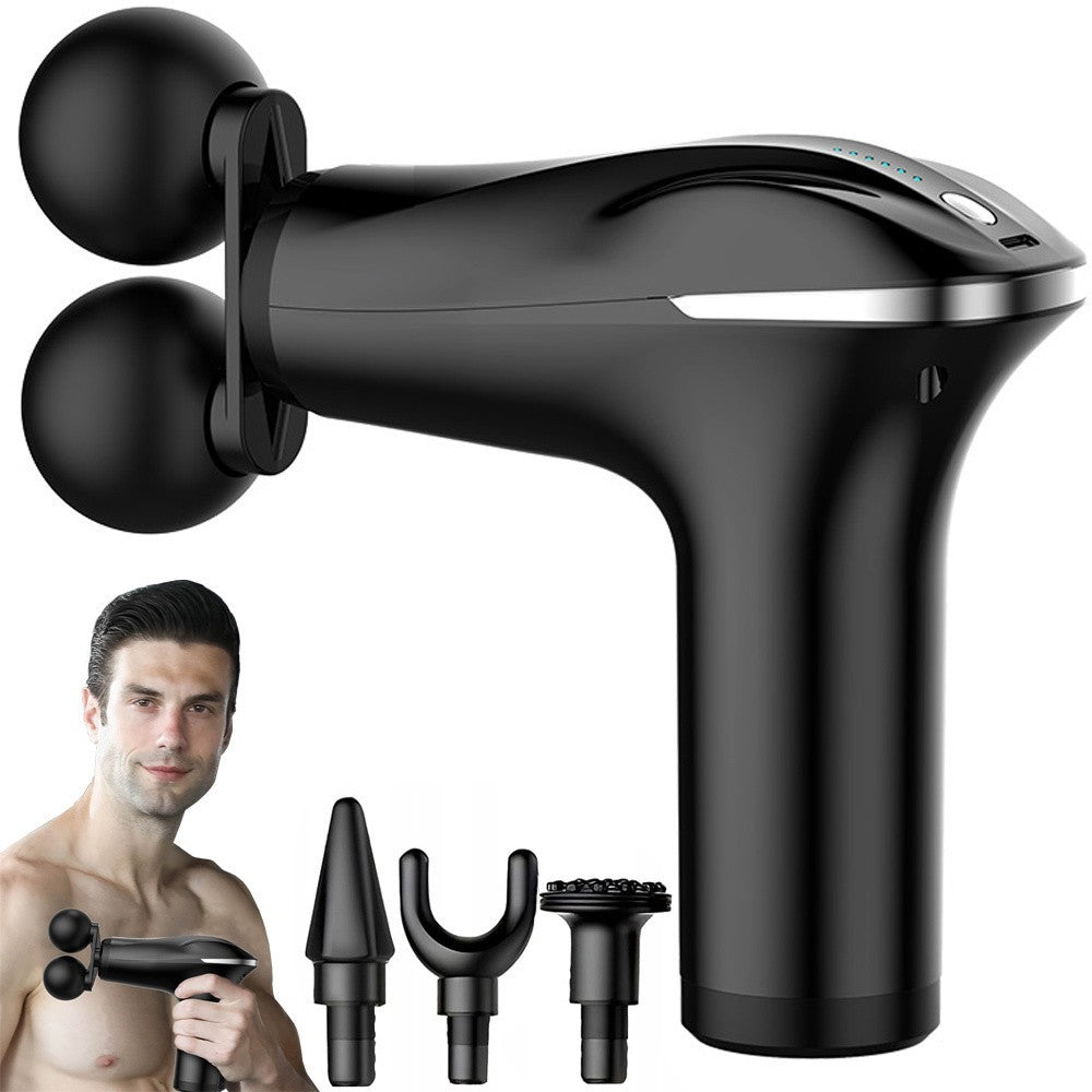 Massagepistole Muskelmassagegerät 6 Stufen USB-C 4 Aufsätze Schwarz