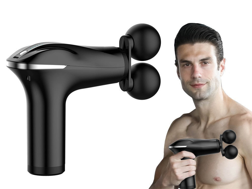 Massagepistole Muskelmassagegerät 6 Stufen USB-C 4 Aufsätze Schwarz