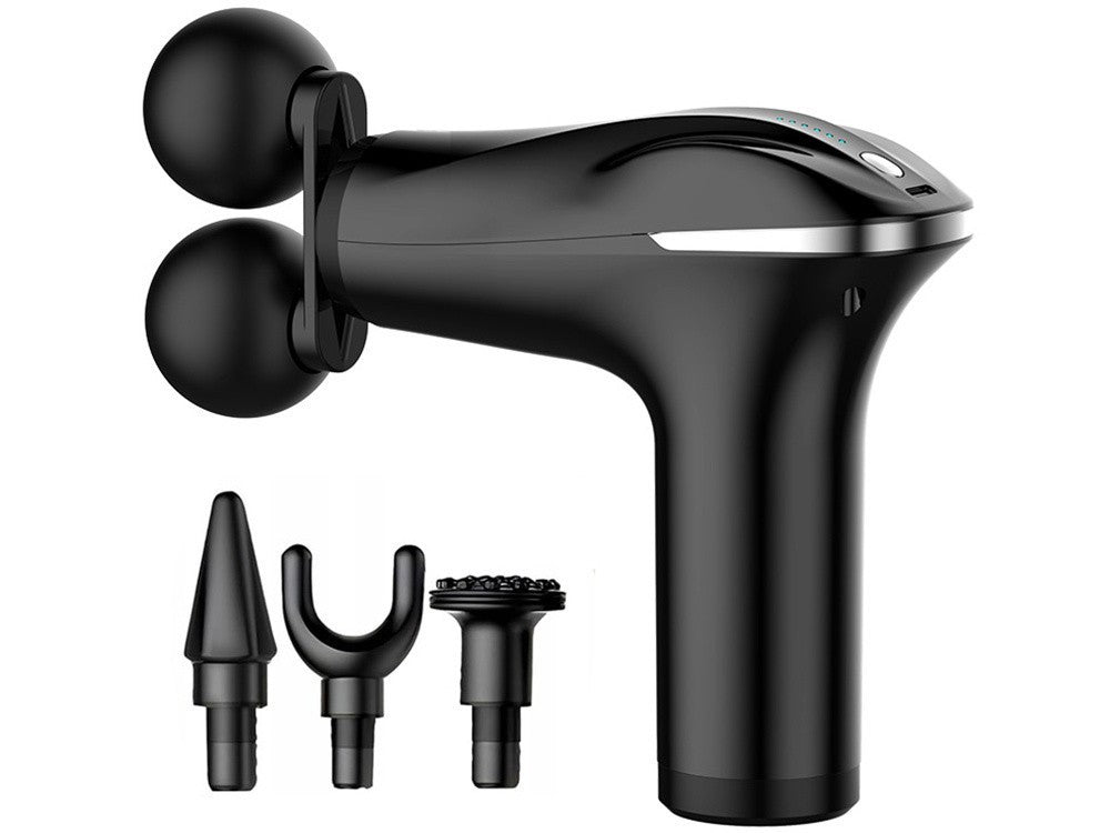 Massagepistole Muskelmassagegerät 6 Stufen USB-C 4 Aufsätze Schwarz