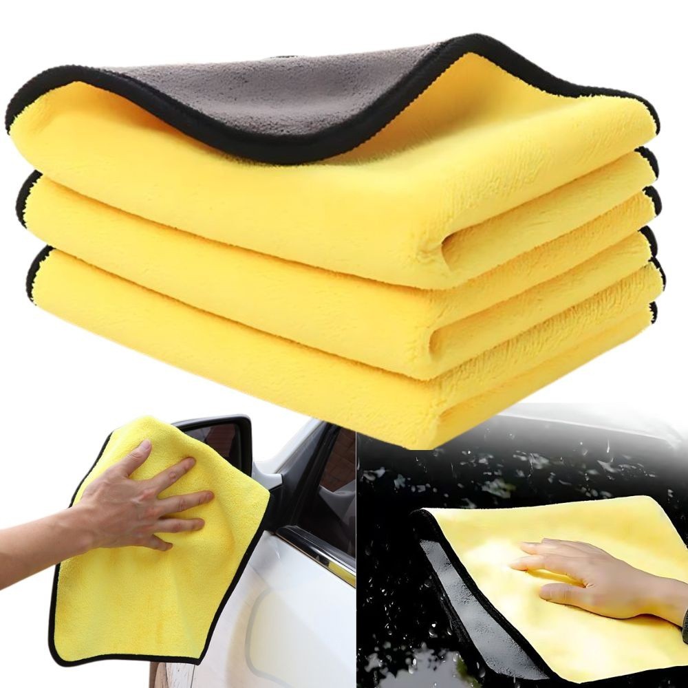 Mikrofasertücher 4er Set 30x30cm Auto Poliertuch Reinigungstücher