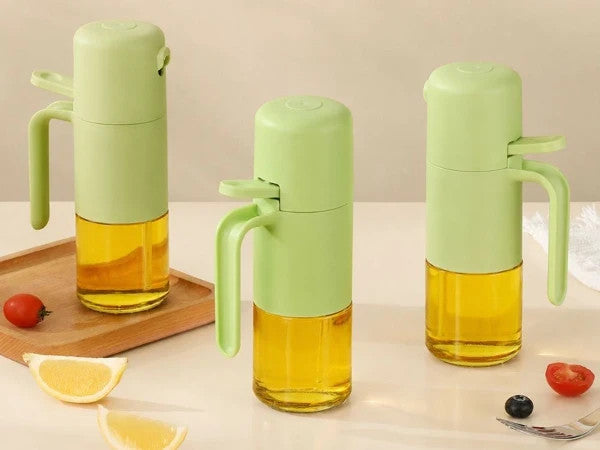 Ölsprüher 210ml Ölspender Essigsprüher Glas Sprühflasche Grün