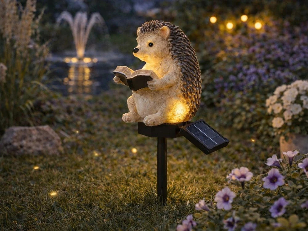 Solar Igel Gartenleuchte LED Solarleuchte Dämmerungssensor Warmweiß Deko