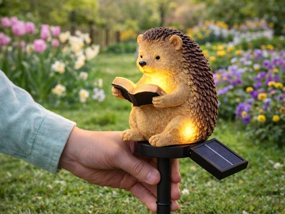 Solar Igel Gartenleuchte LED Solarleuchte Dämmerungssensor Warmweiß Deko