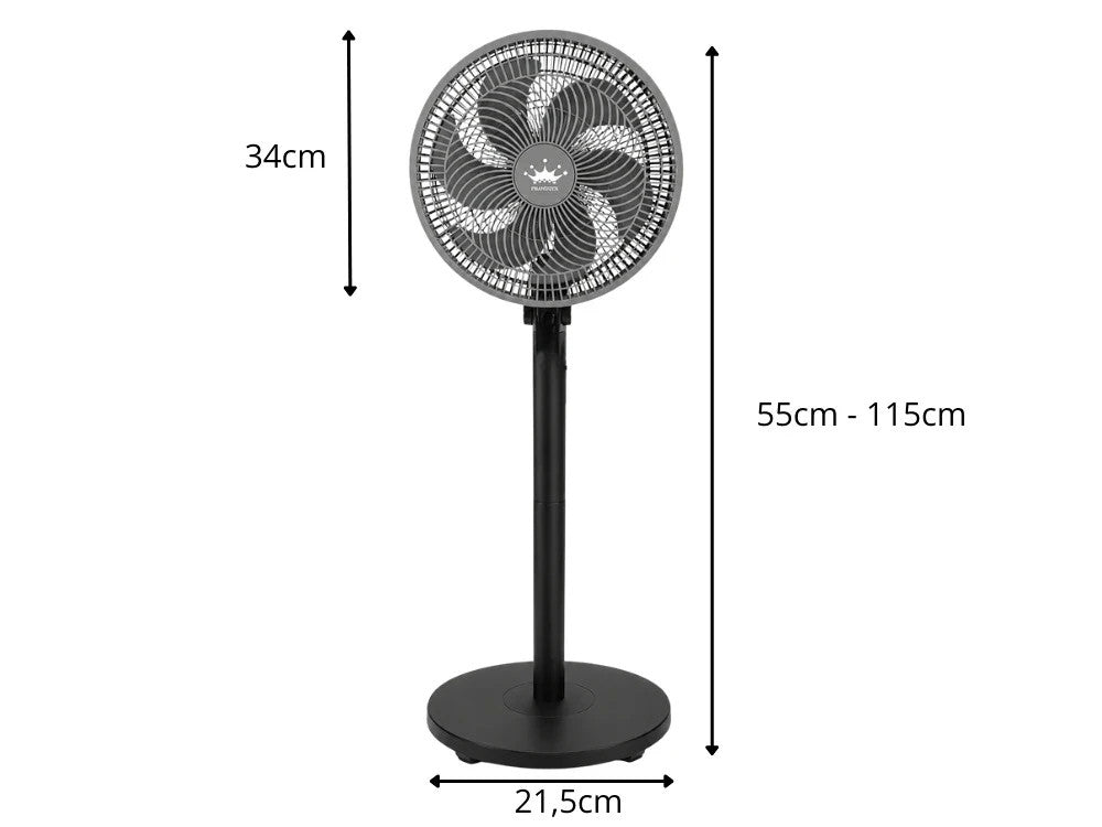Standventilator 75W Ventilator Höhenverstellbar Oszillation 7 Flügel 115cm