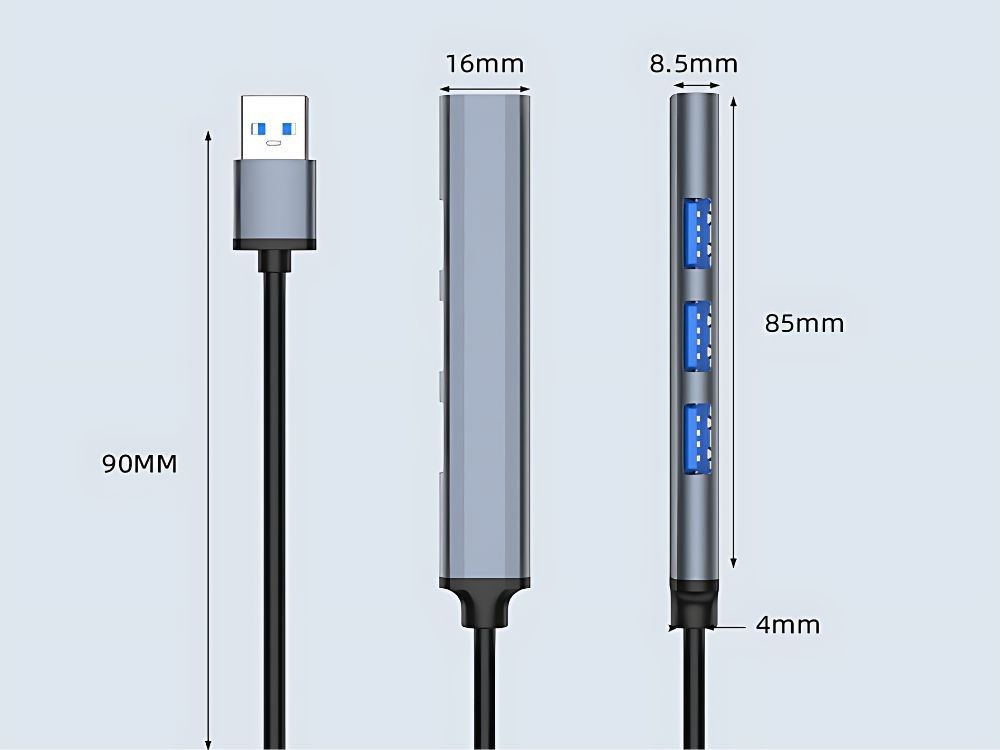 USB Hub 4 Port USB 3.0 Verteiler Adapter Splitter 5Gbps für PC Laptop