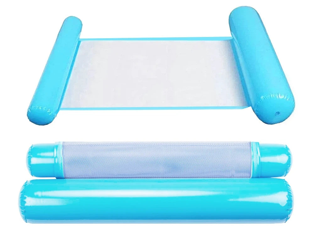 Wasserhängematte Aufblasbar Pool Liege Schwimmmatte Luftmatratze Blau