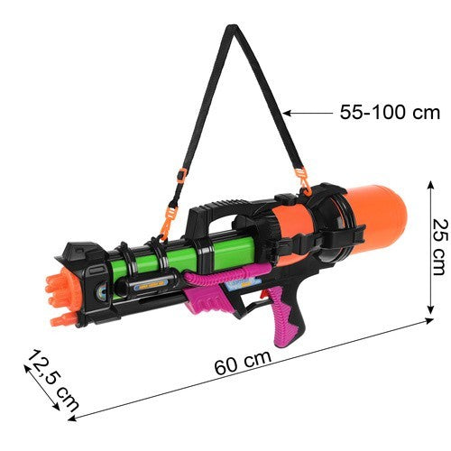 XXL Wasserpistole 60cm 1,25L Wassergewehr 6m Reichweite Sommerspielzeug
