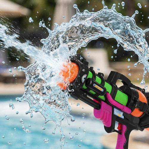 XXL Wasserpistole 60cm 1,25L Wassergewehr 6m Reichweite Sommerspielzeug