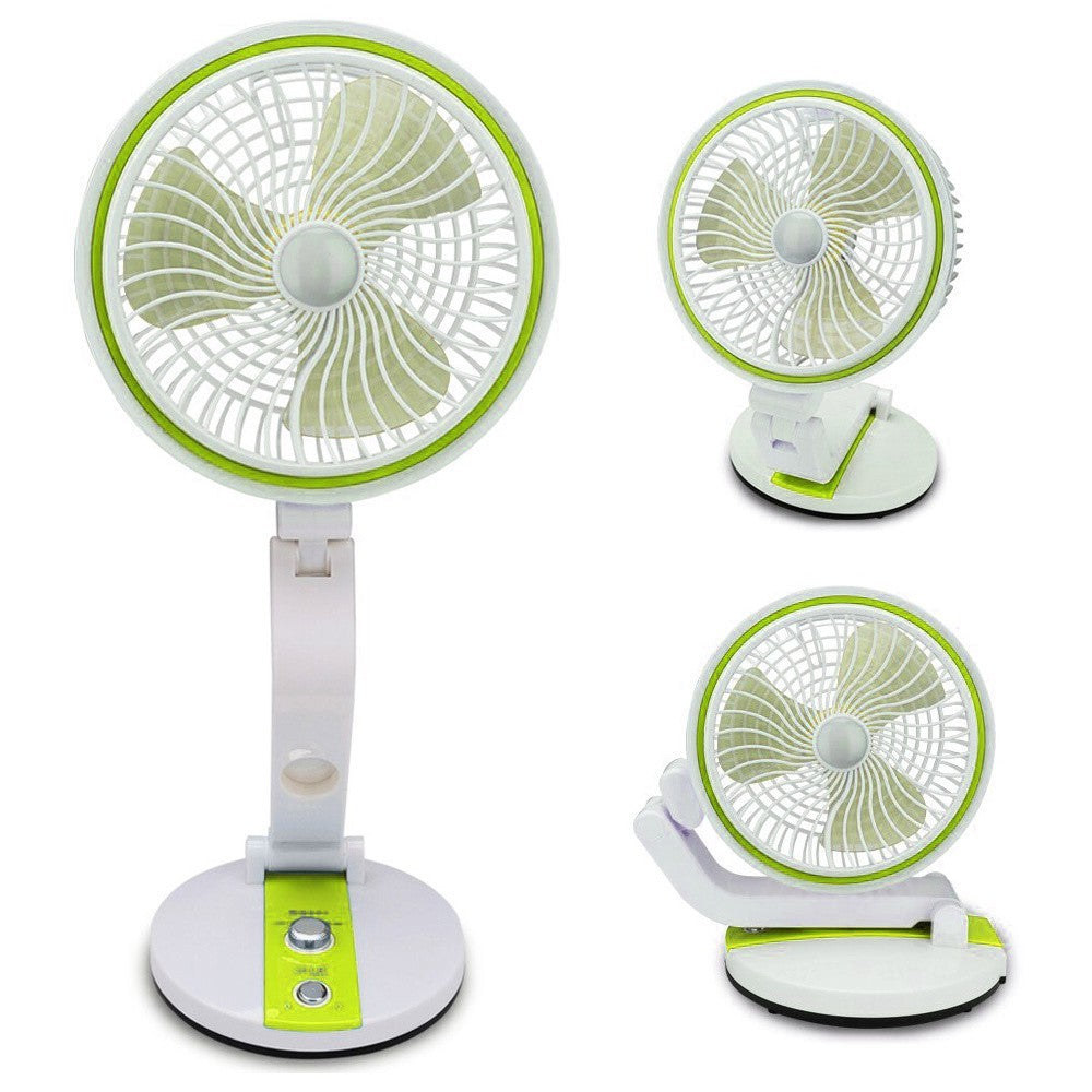 USB Ventilator Akku Tischventilator LED Lampe Faltbar Kabellos Camping Reise