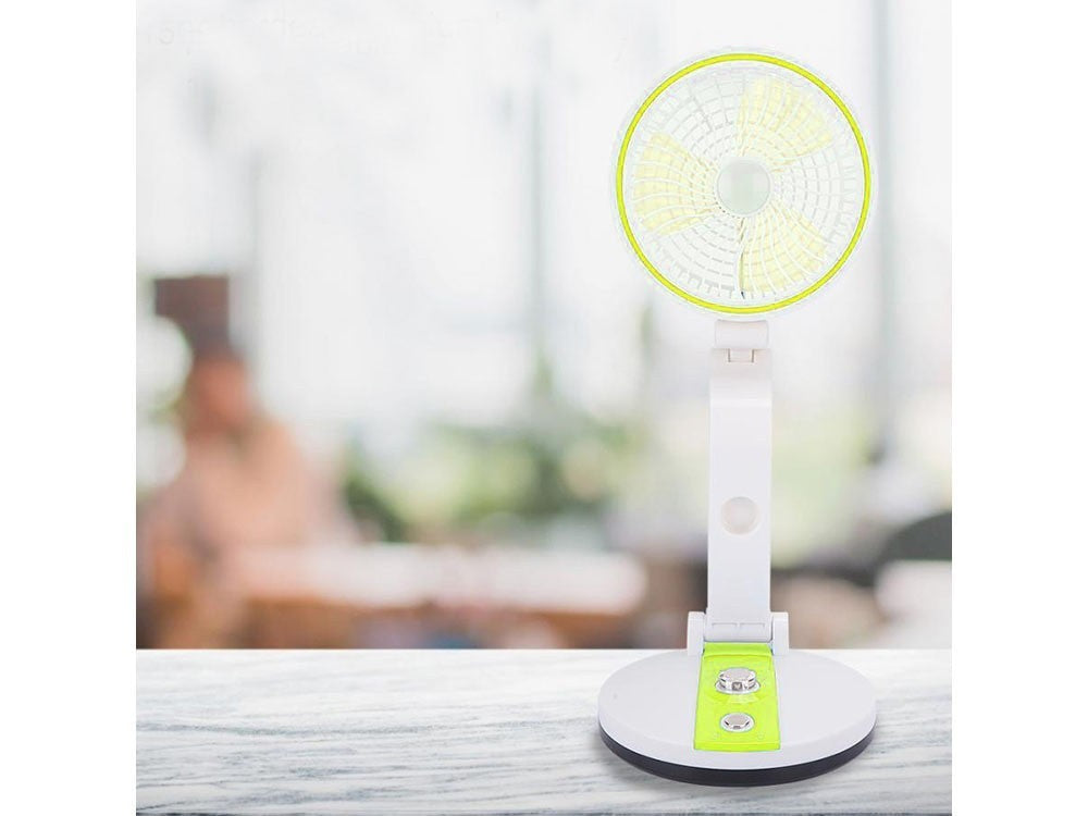 USB Ventilator Akku Tischventilator LED Lampe Faltbar Kabellos Camping Reise