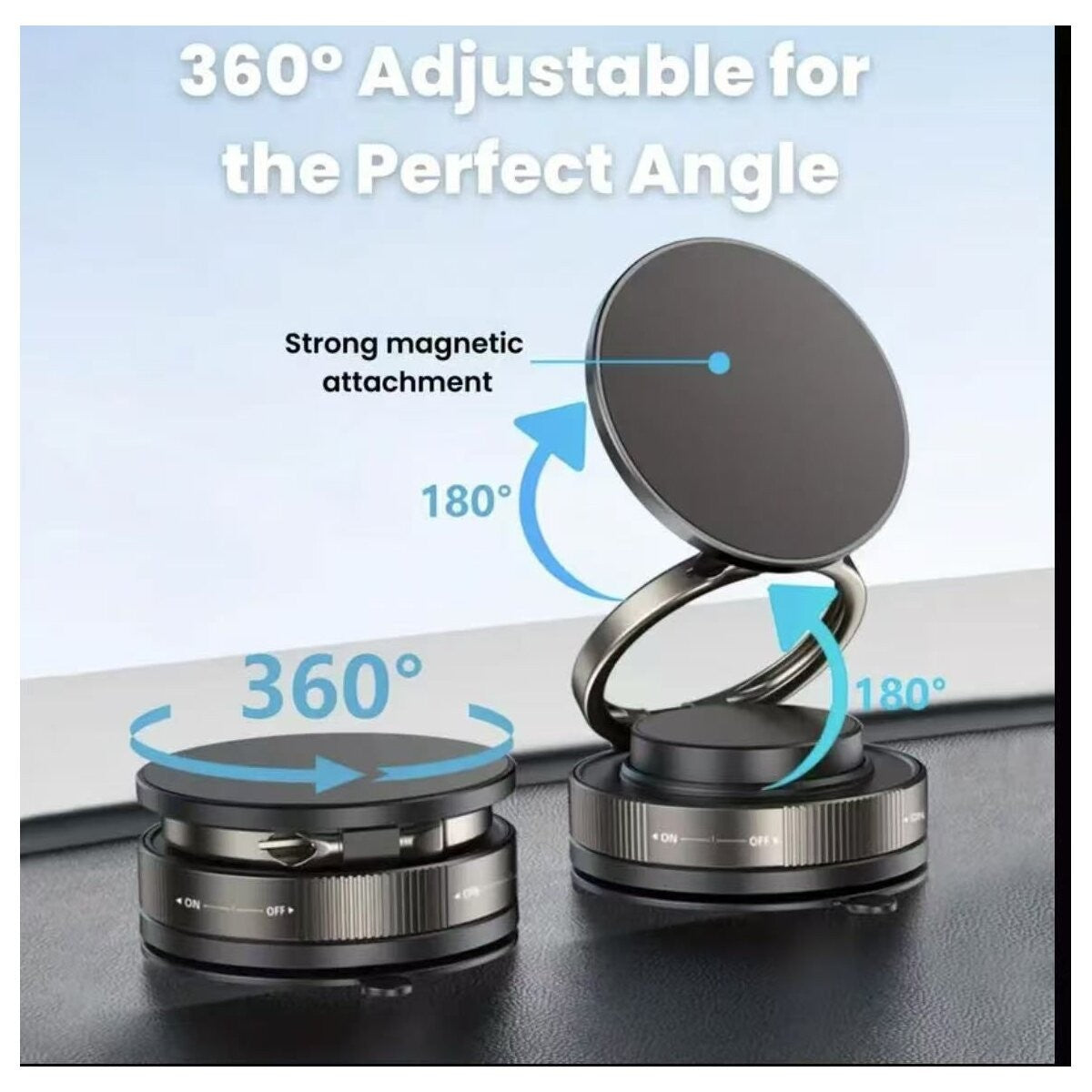 360° Magnet Handyhalterung Auto Vakuum Saugnapf Smartphone Halter T28