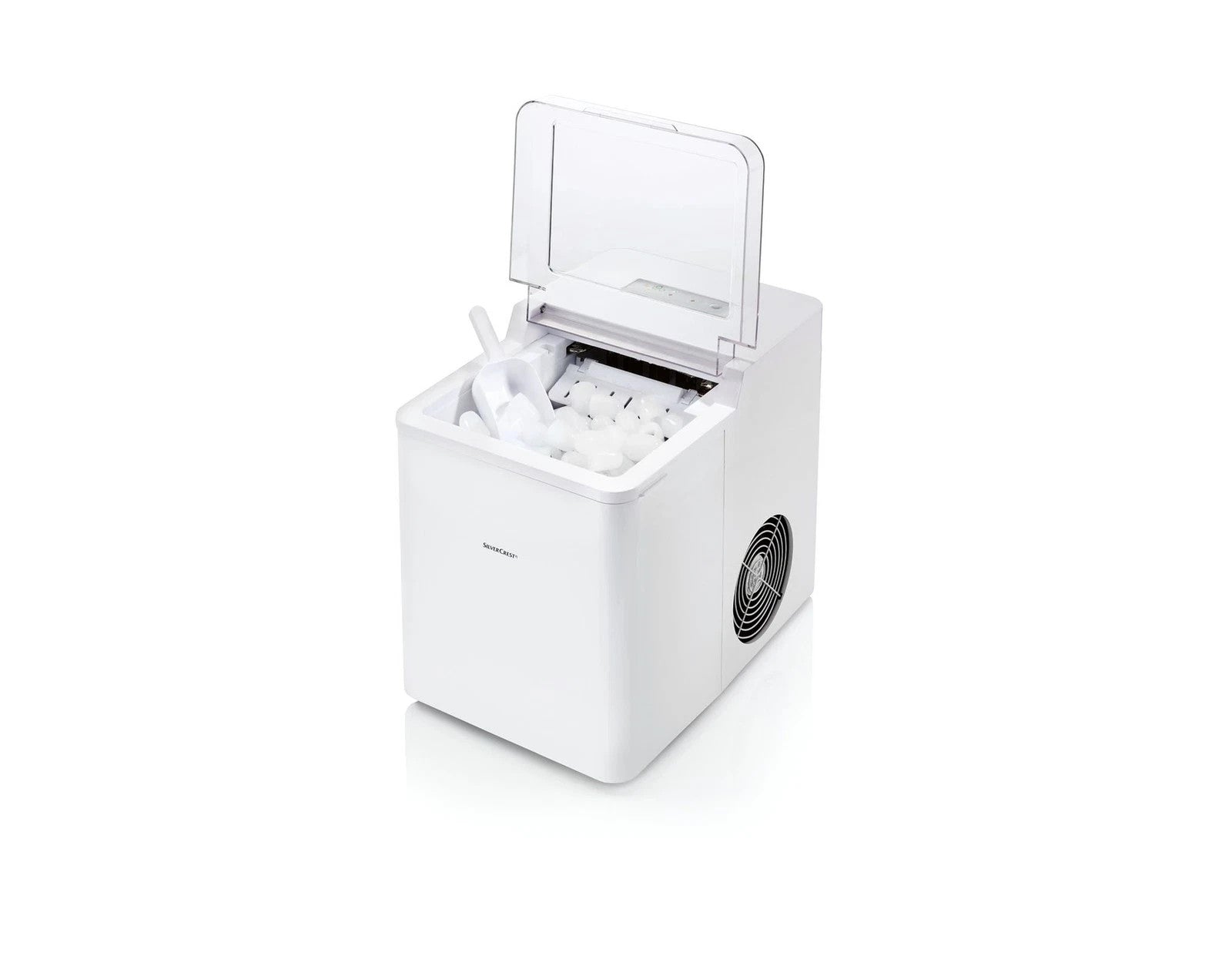 Eiswürfelmaschine 1,3L 105W Eiswürfelbereiter Weiß 2 Eiswürfelgrößen