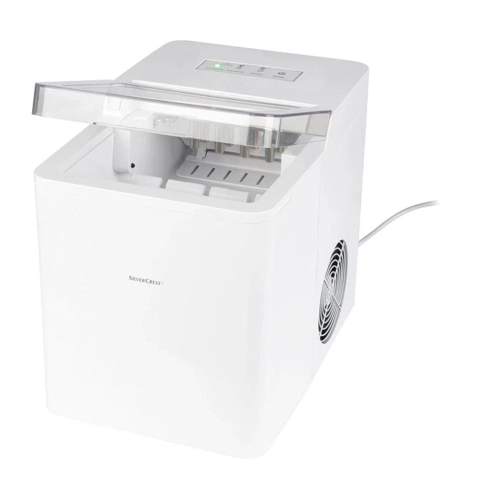 Eiswürfelmaschine 1,3L 105W Eiswürfelbereiter Weiß 2 Eiswürfelgrößen
