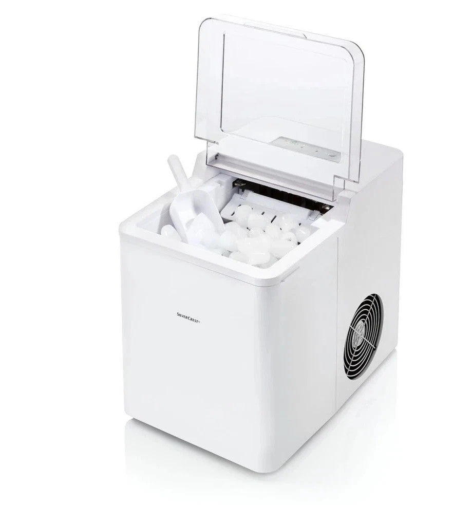 Eiswürfelmaschine 1,3L 105W Eiswürfelbereiter Weiß 2 Eiswürfelgrößen