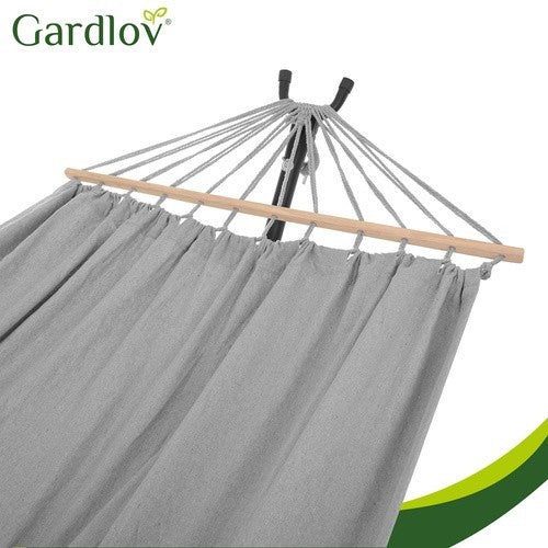 Gartenhängematte mit Gestell 200x150cm XXL 250kg Doppelhängematte Grau