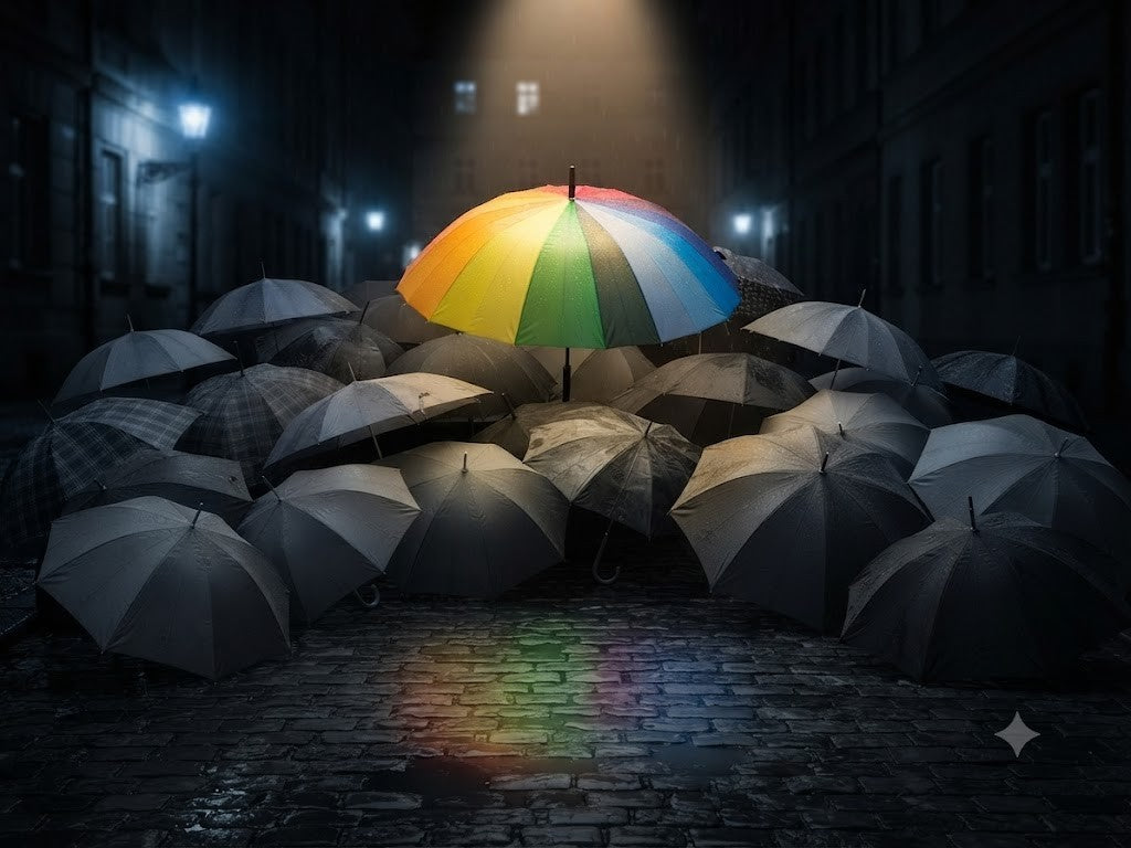 Regenschirm XXL Automatik 18 Streben Windfest Regenbogen Stockschirm Groß