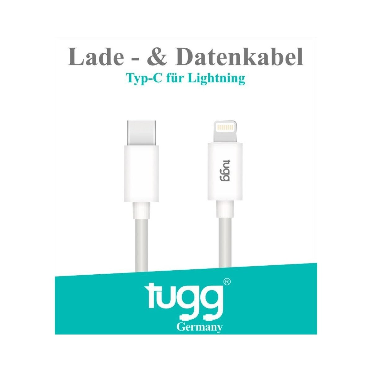 USB-C auf 8-Pin Kabel 1m Ladekabel Datenkabel 27W Weiß