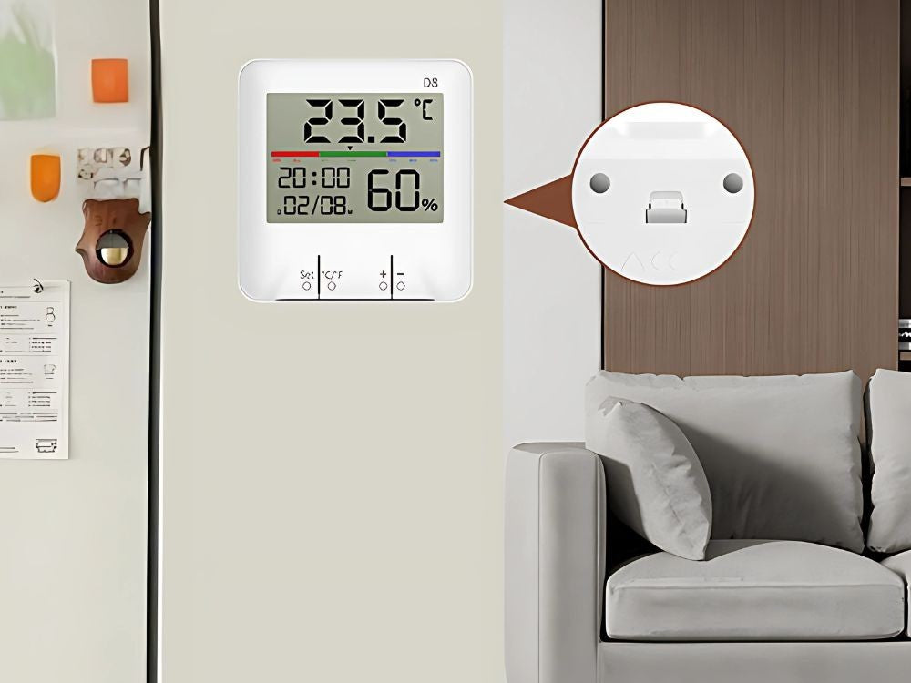 Digitales Thermometer Hygrometer Wetterstation LCD Uhr Kalender Innen