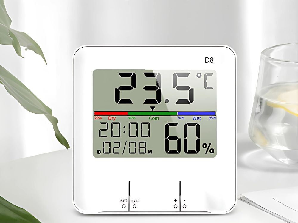 Digitales Thermometer Hygrometer Wetterstation LCD Uhr Kalender Innen