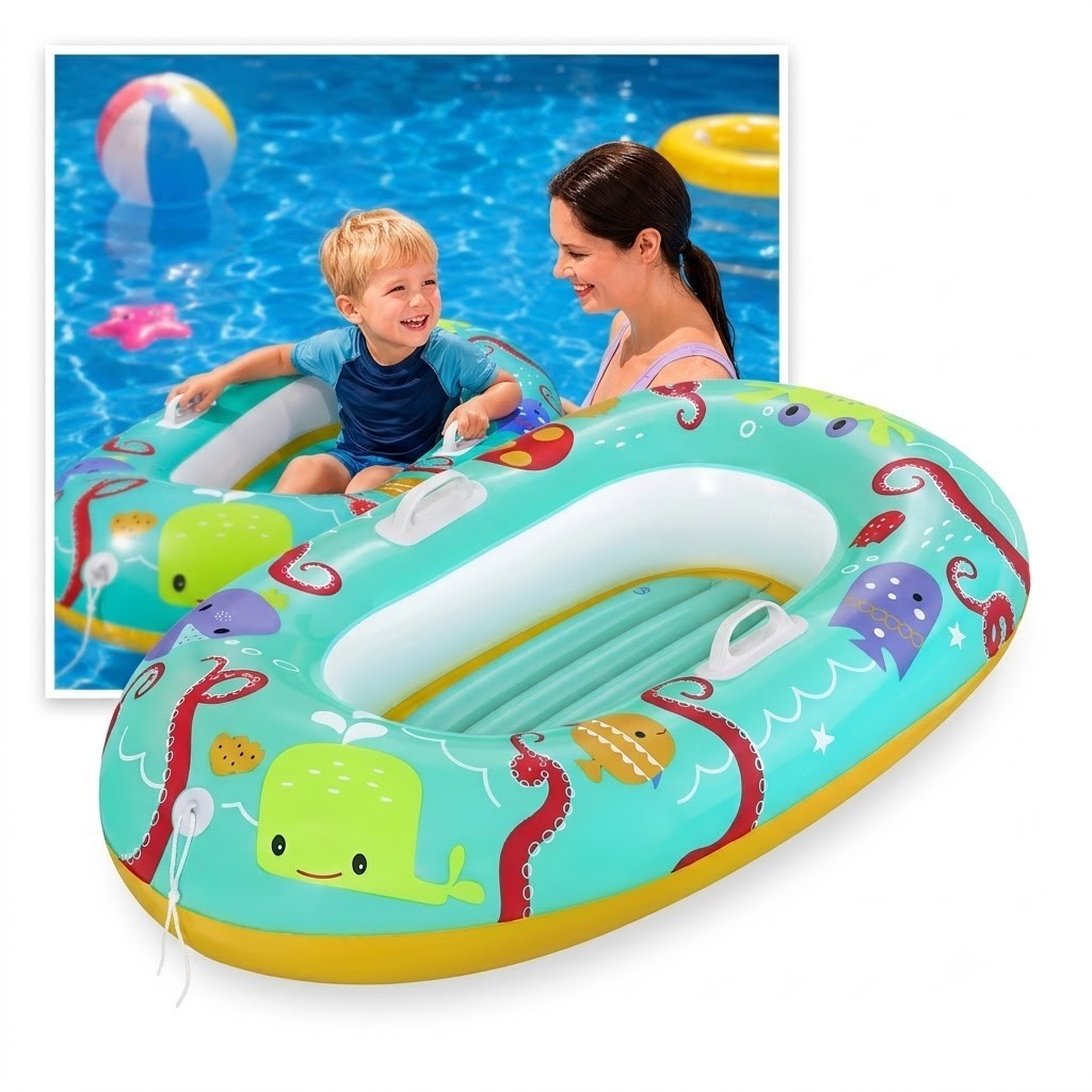 Bestway Kinderboot Aufblasbar 119x79cm Schwimmbett Schwimmboot Pool Boot