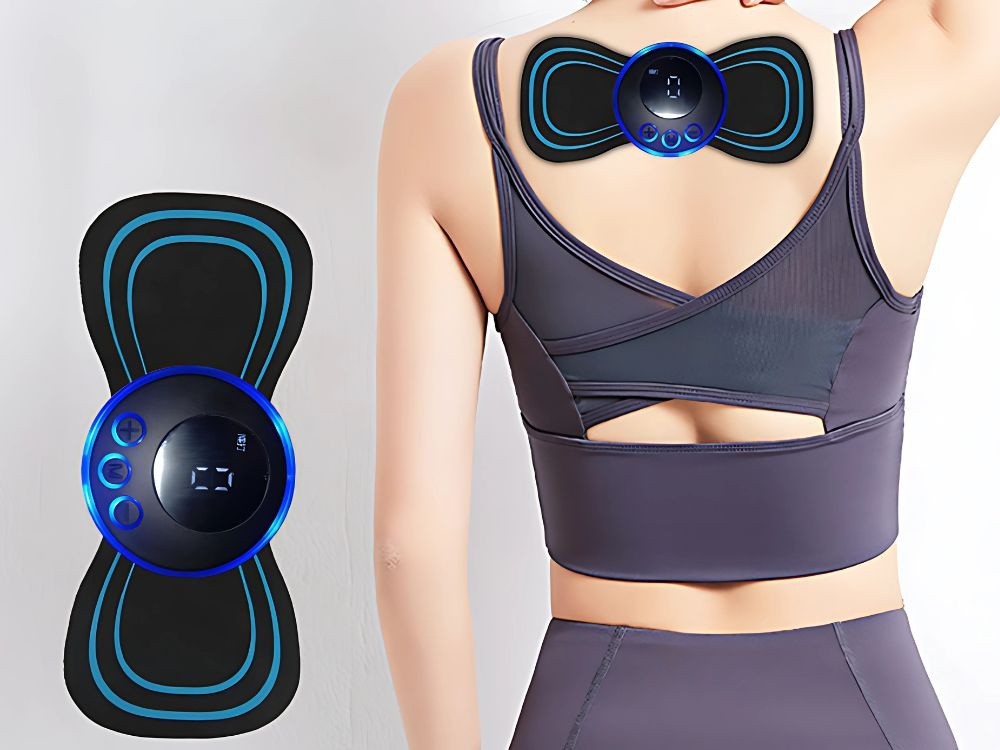 EMS Muskelstimulator Mini Massagegerät 19 Stufen Bauch Nacken Wiederaufladbar