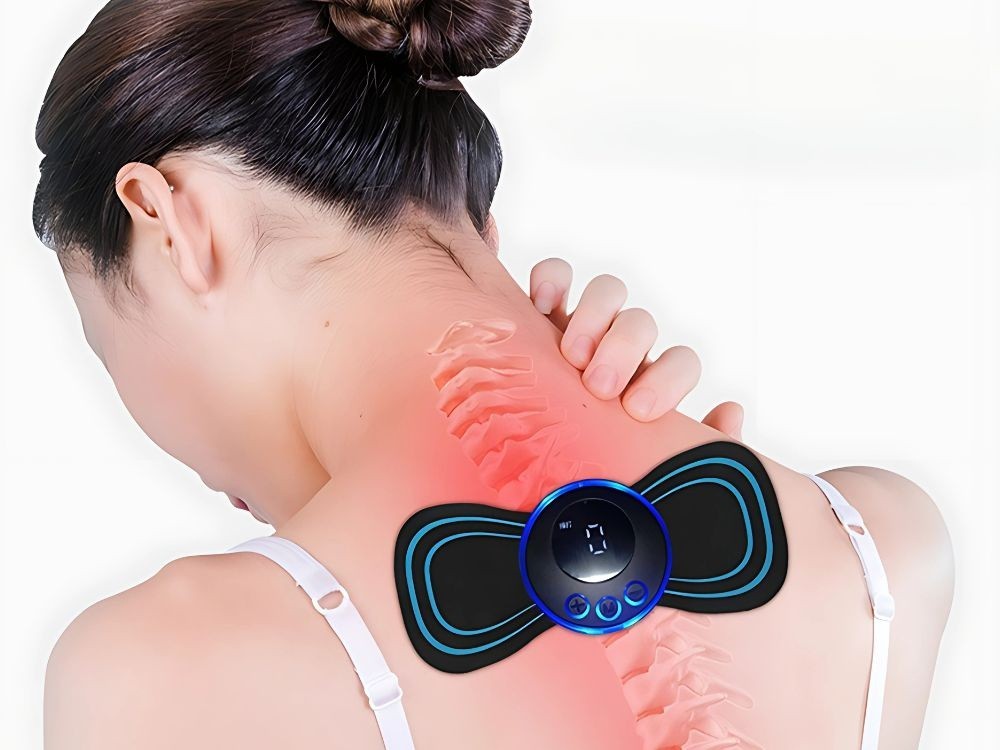EMS Muskelstimulator Mini Massagegerät 19 Stufen Bauch Nacken Wiederaufladbar