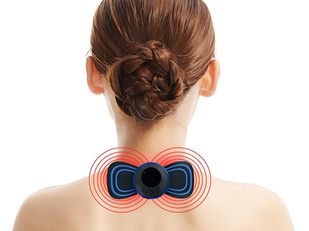 EMS Muskelstimulator Mini Massagegerät 19 Stufen Bauch Nacken Wiederaufladbar