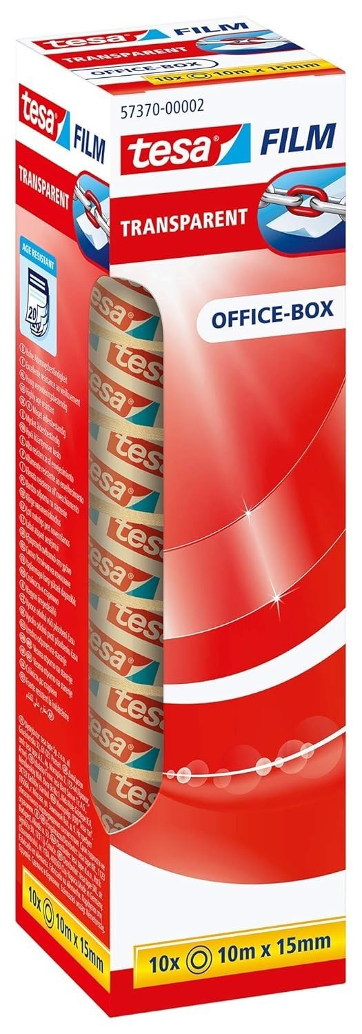 tesafilm Klebefilm 10m x 15mm Transparent Starkes Klebeband Büro Haushalt
