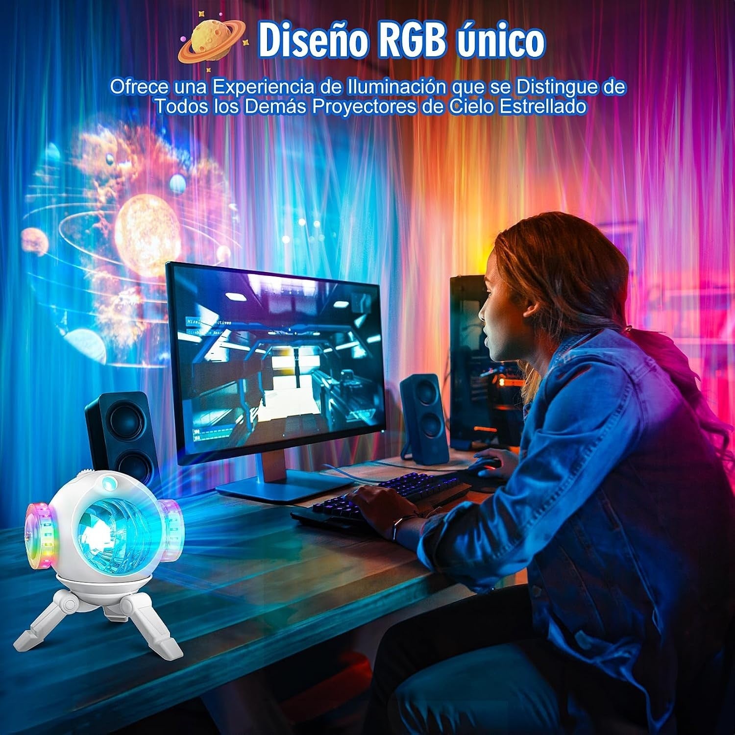 Astronaut Galaxy Projektor Sternenhimmel LED Nachtlicht RGB mit Fernbedienung