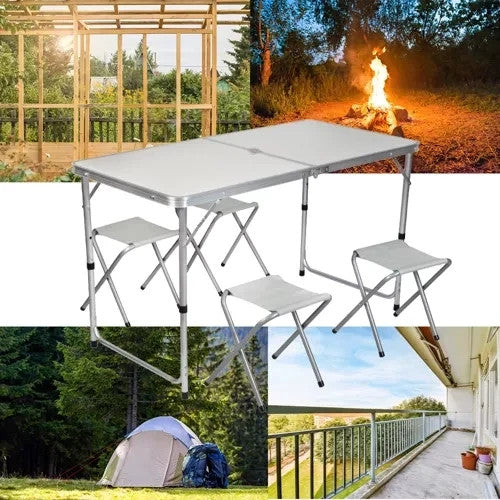 Campingtisch Klapptisch Campingset Falttisch 4 Stühle Koffertisch Outdoor