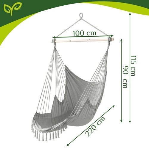 Hängesessel Hängeschaukel Hängestuhl XXL 150kg Garten Balkon mit Kissen