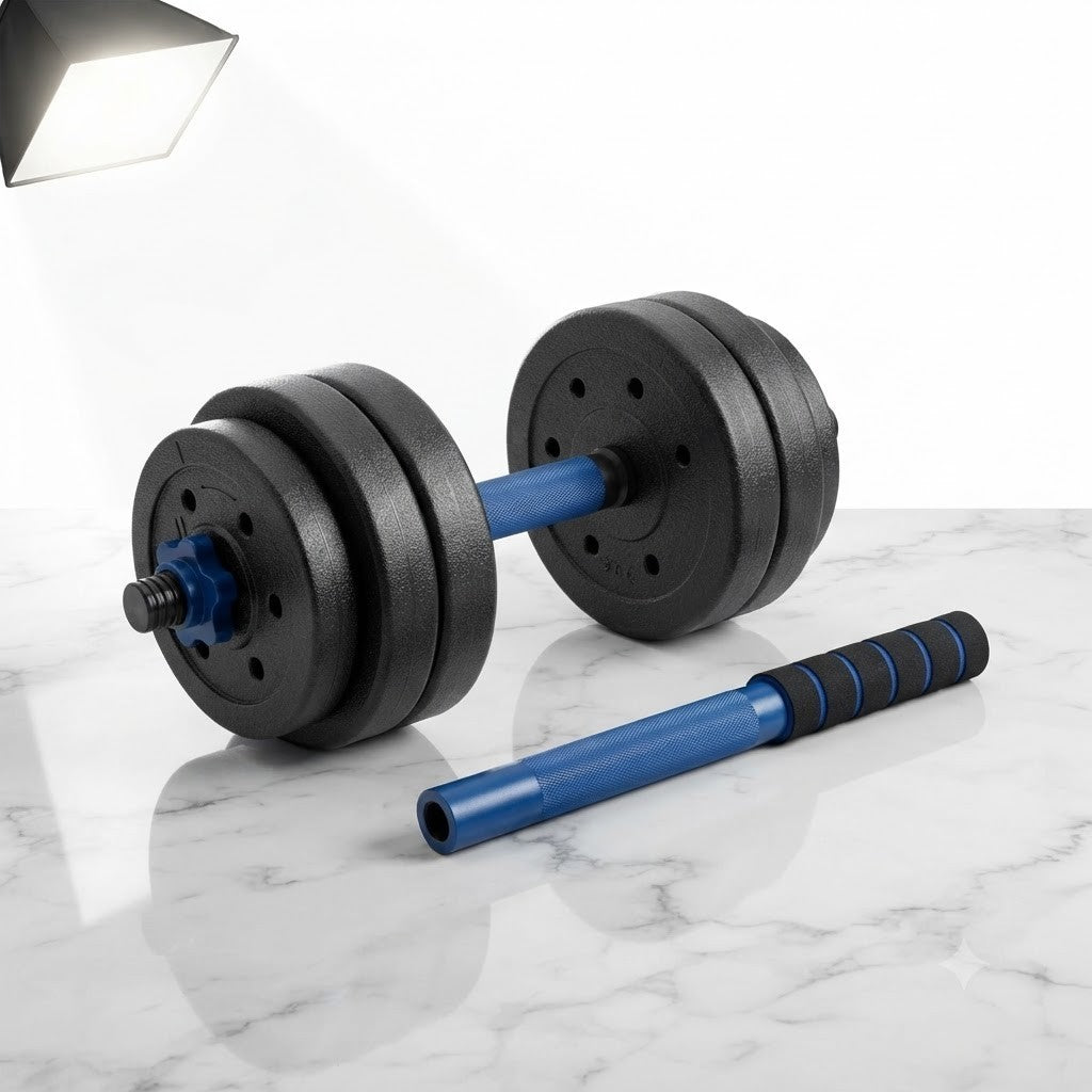 Kurzhantel Set 20kg Verstellbar Hantelset Bitumen Hantel Gewichte Langhantel
