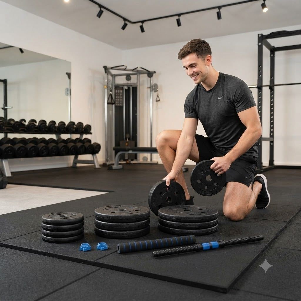 Kurzhantel Set 20kg Verstellbar Hantelset Bitumen Hantel Gewichte Langhantel