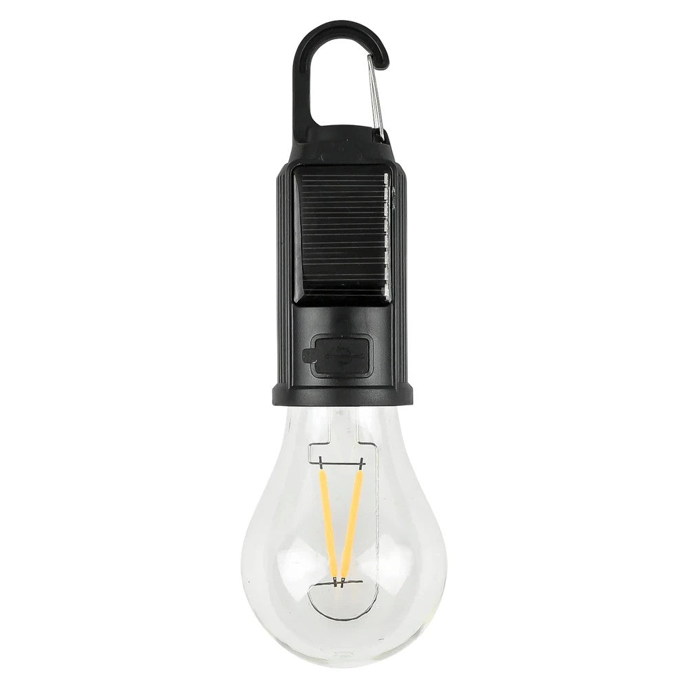 Campinglampe Solar LED USB Wiederaufladbar Karabiner Wasserdicht 3 Lichtmodi