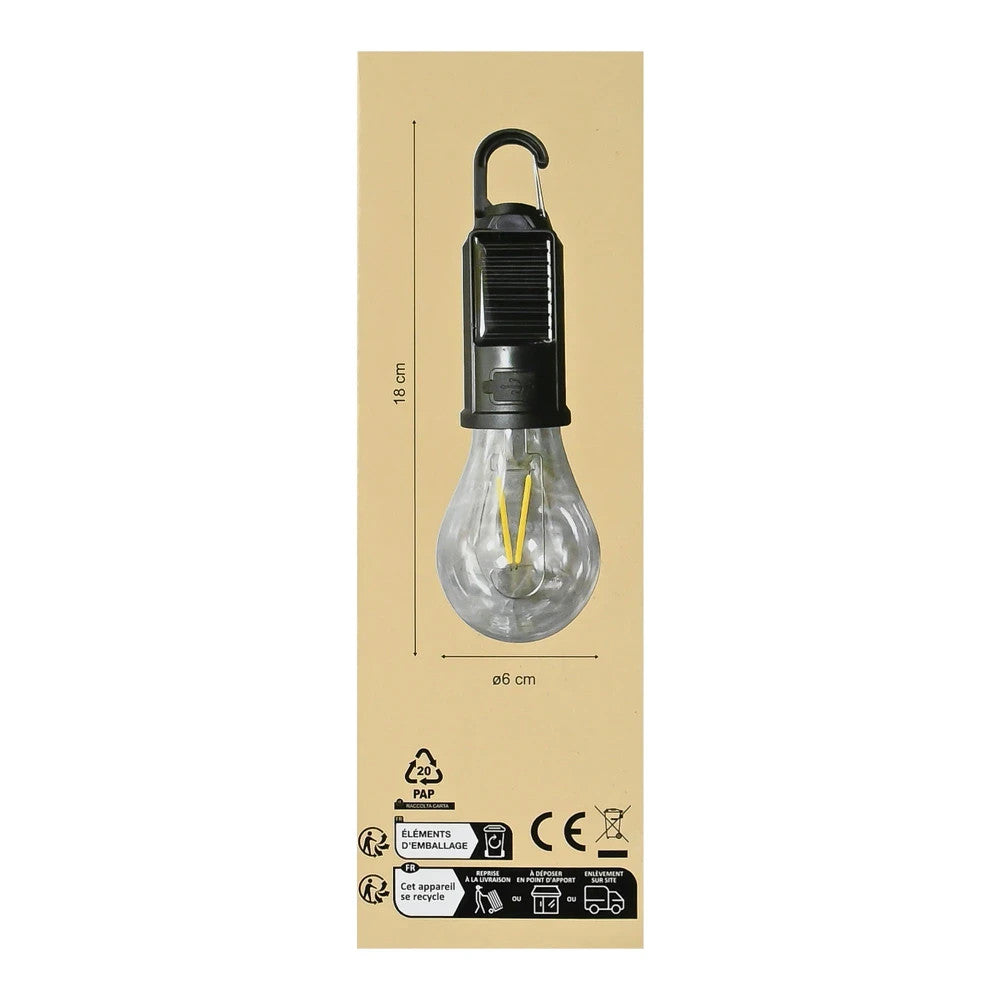 Campinglampe Solar LED USB Wiederaufladbar Karabiner Wasserdicht 3 Lichtmodi