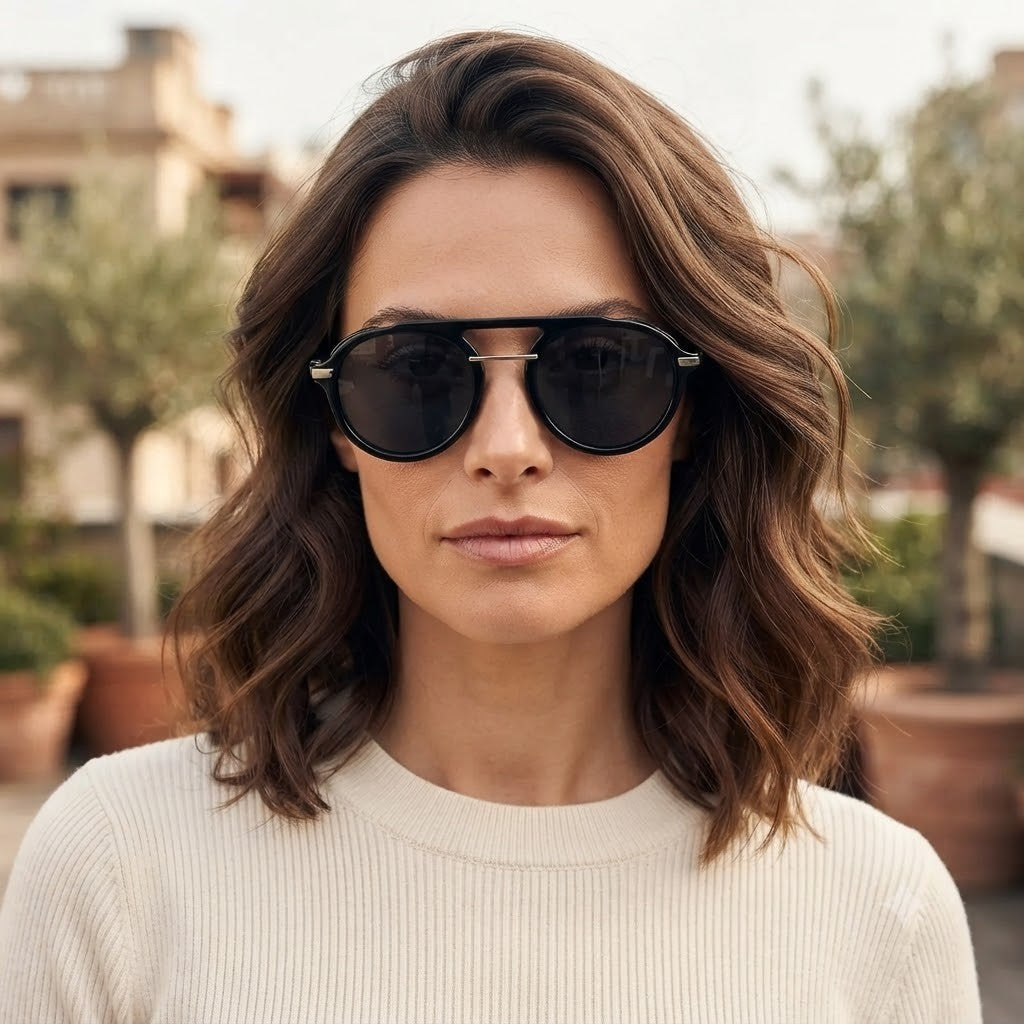 Polarisierte Sonnenbrille Herren Damen UV400 Schwarz Sportbrille Seitenschutz