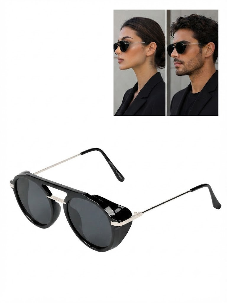 Polarisierte Sonnenbrille Herren Damen UV400 Schwarz Sportbrille Seitenschutz