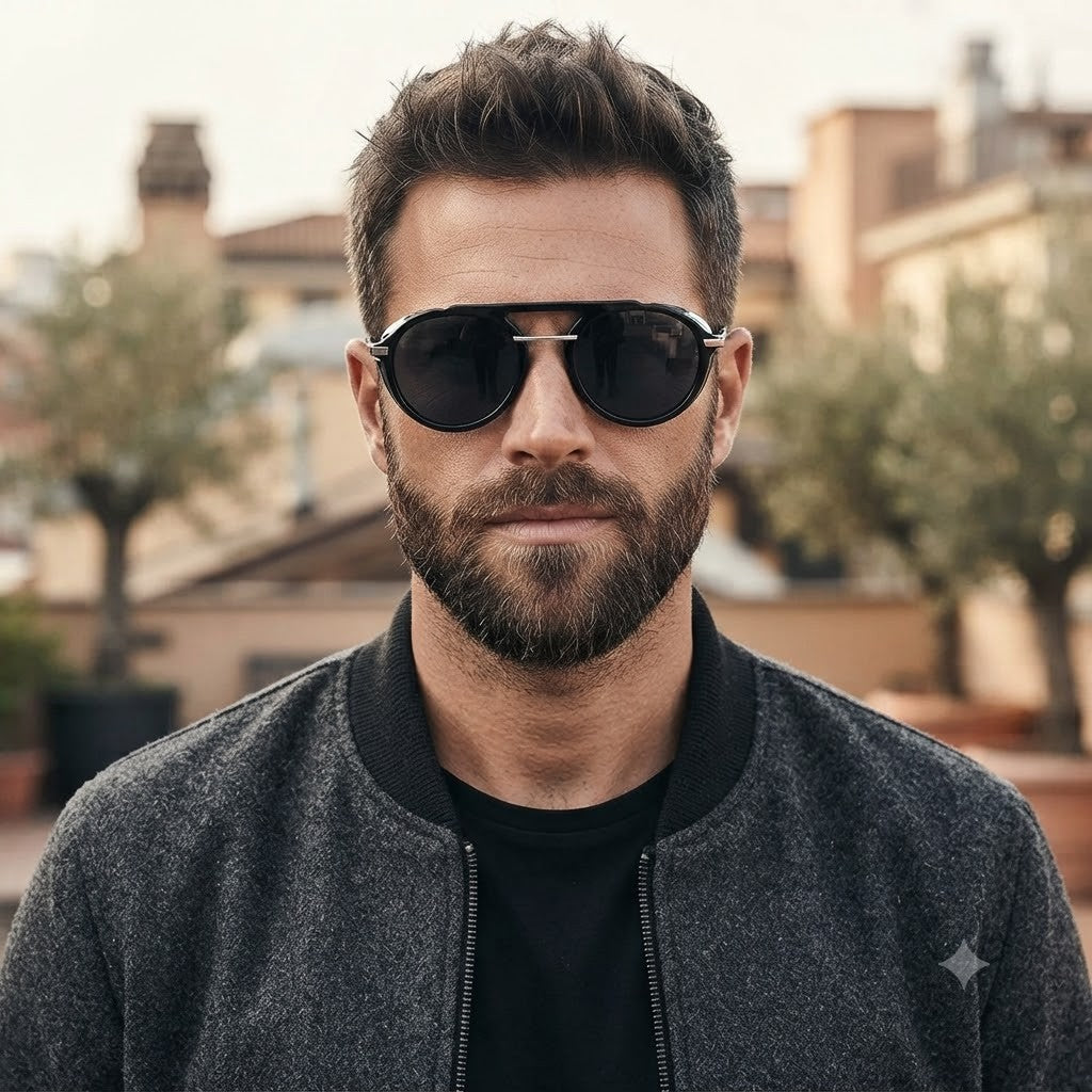 Polarisierte Sonnenbrille Herren Damen UV400 Schwarz Sportbrille Seitenschutz