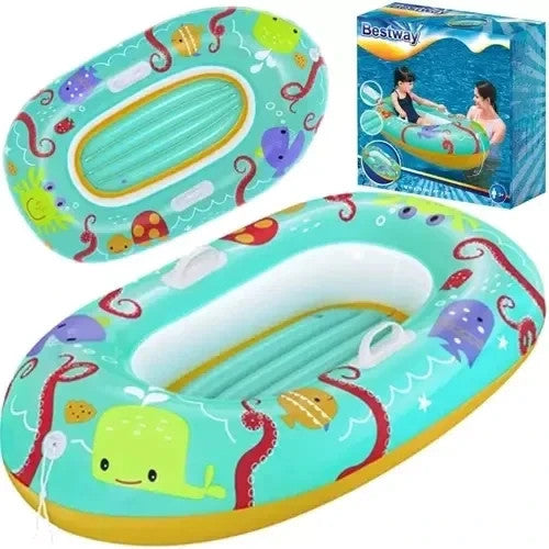 Bestway Kinderboot Aufblasbar 119x79cm Schwimmbett Schwimmboot Pool Boot