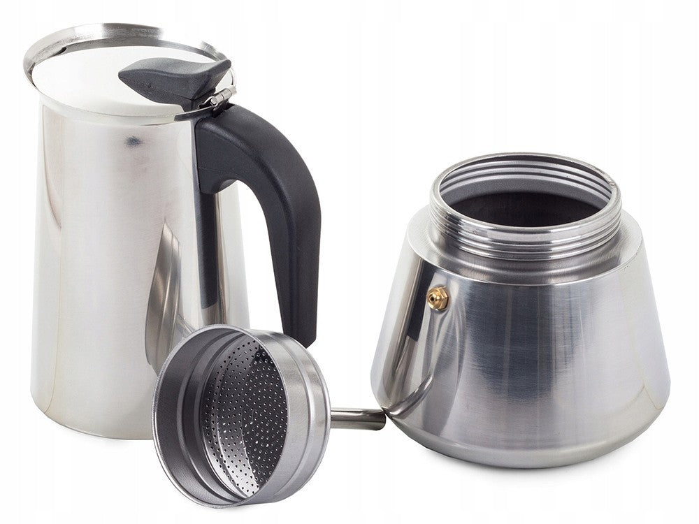 Edelstahl Espressokocher 600ml Espresso Maker Mokkakanne Kaffeekanne 12 Tassen