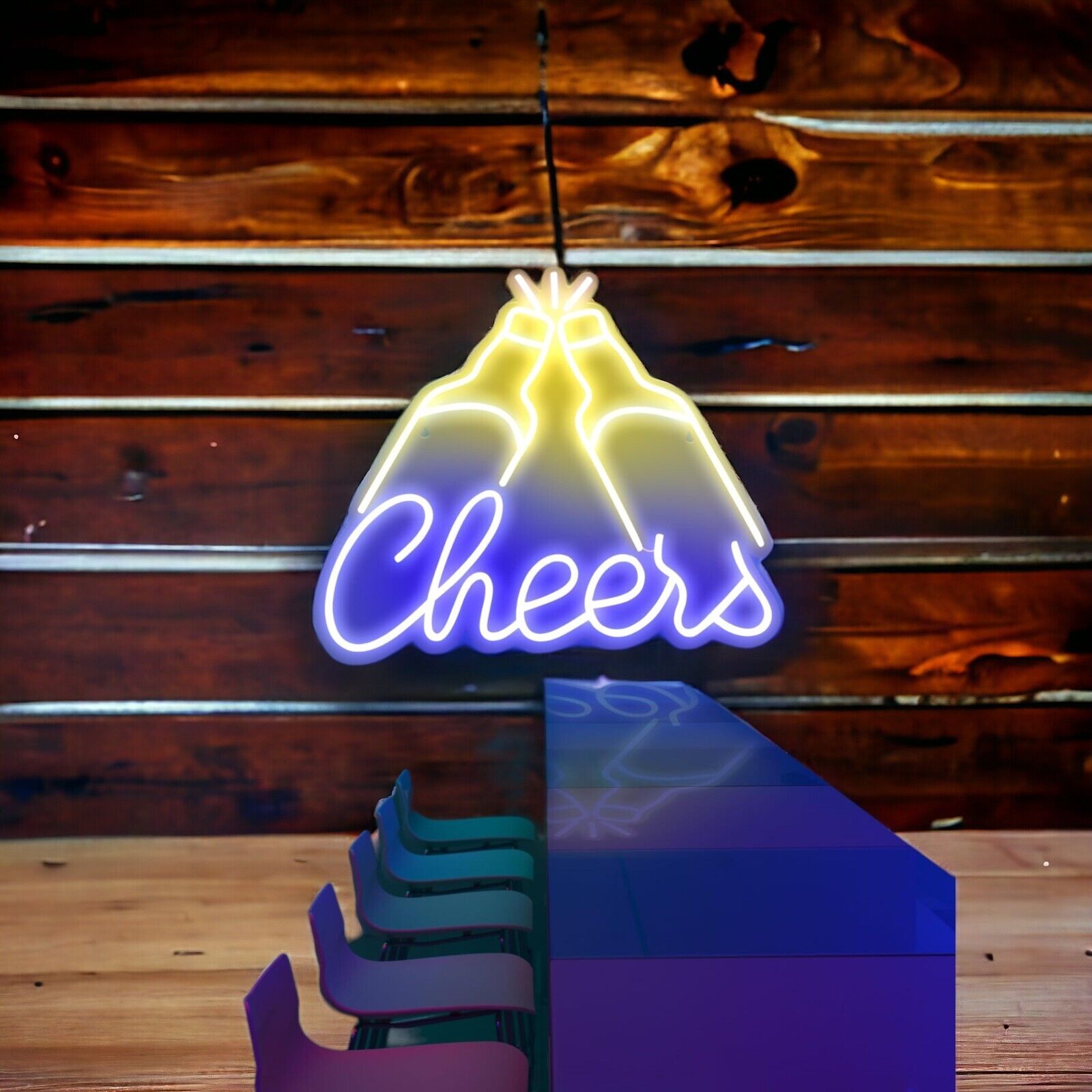 CHEERS Neonschild LED Leuchtreklame Bar Neon Sign Wanddekoration Nachtlichter