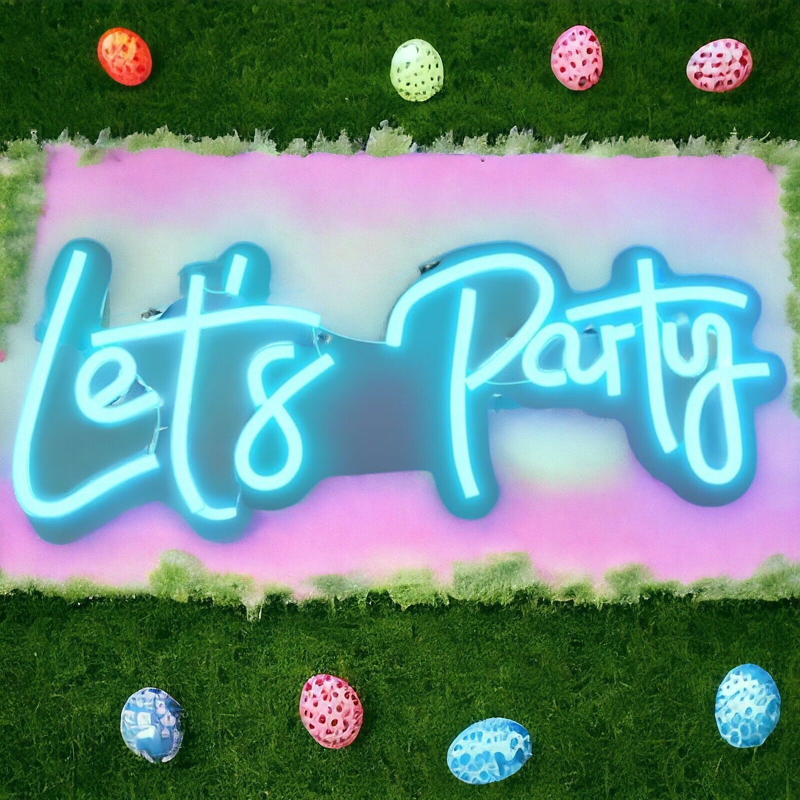 LETS PARTY Neonschild LED Leuchtschild Party Bar Neon Sign Leuchtreklame Deko