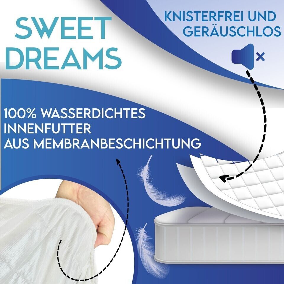 ARASIA Matratzenschoner wie Spannbettlaken 100% Cotton wasserdicht 90cm - 200cm