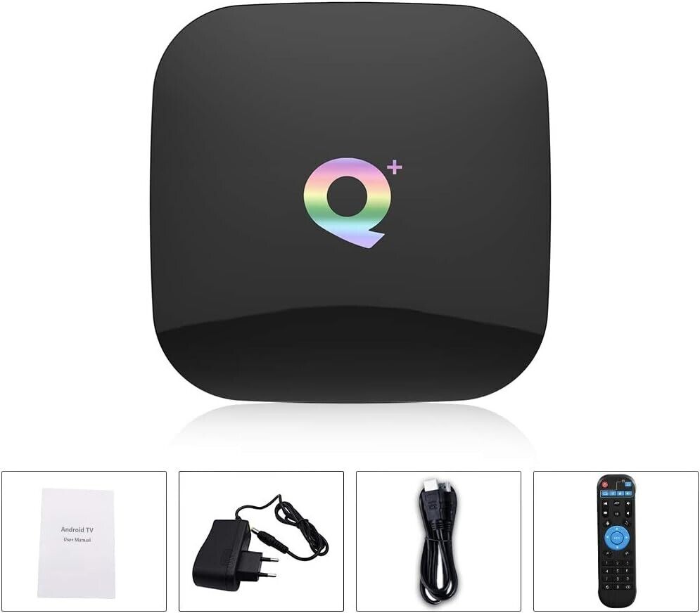 Android TV Box, Q plus TV Box Android 10.0 Mit 2 GB RAM 16 GB ROM H616 Quad Core